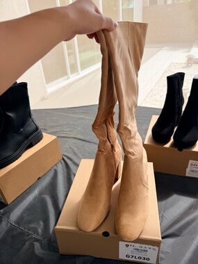 Tall Taupe Suede Women's Boots